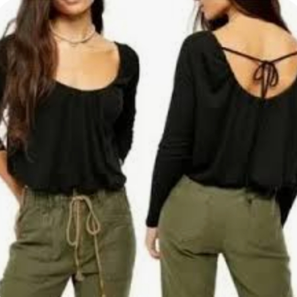 NWT Free People Bondi Knit Waffle Thermal Top 